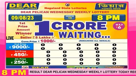 dear pelican wednesday weekly lottery 8pm